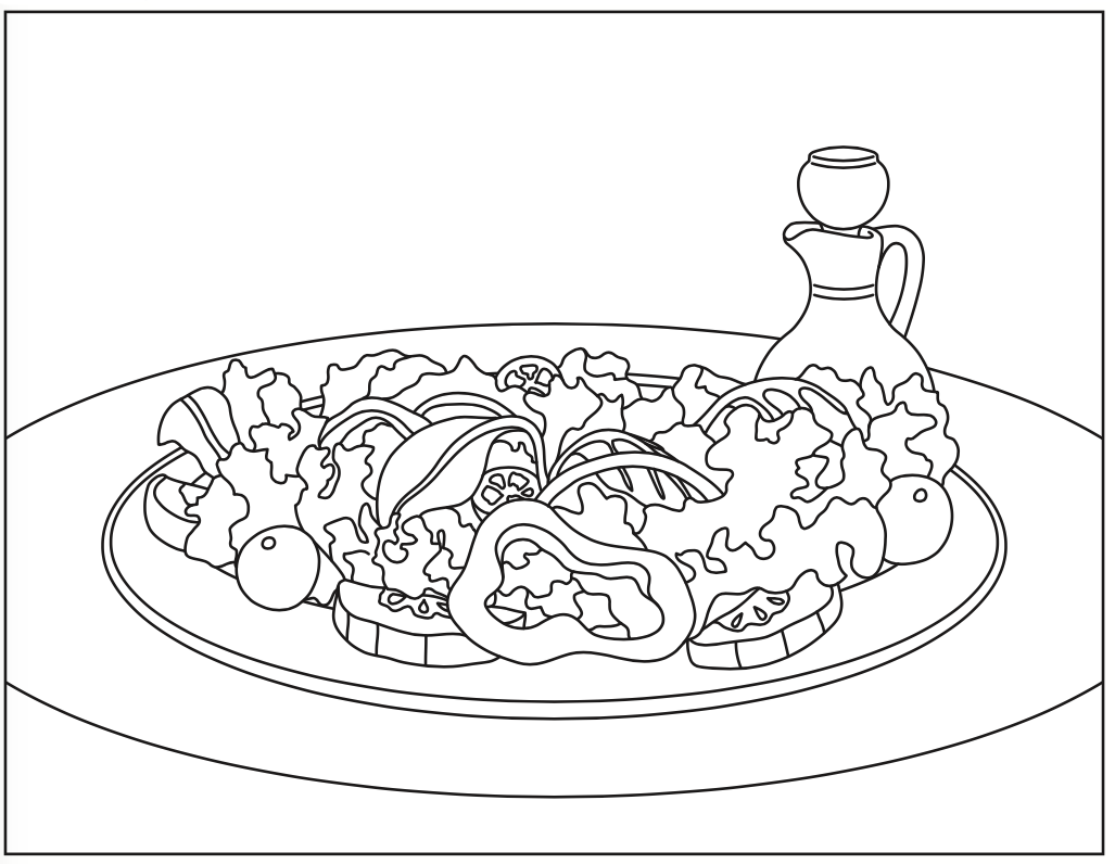Cucumber Salads Coloring Page