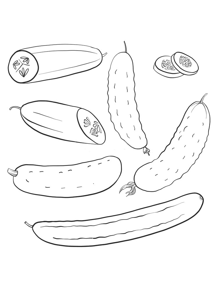 Cucumber Vegetabless Coloring Page