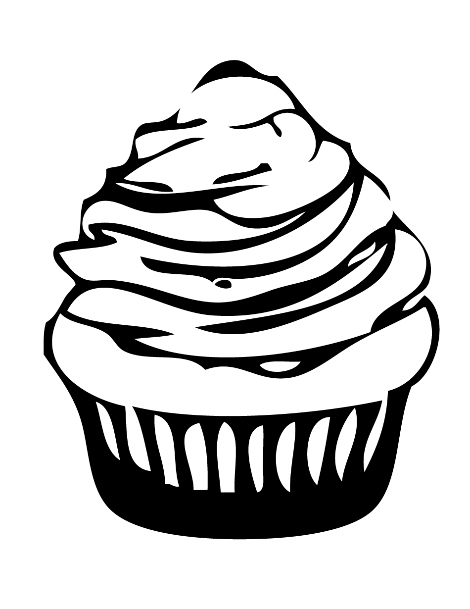 Cupcake For Kids Coloring Page