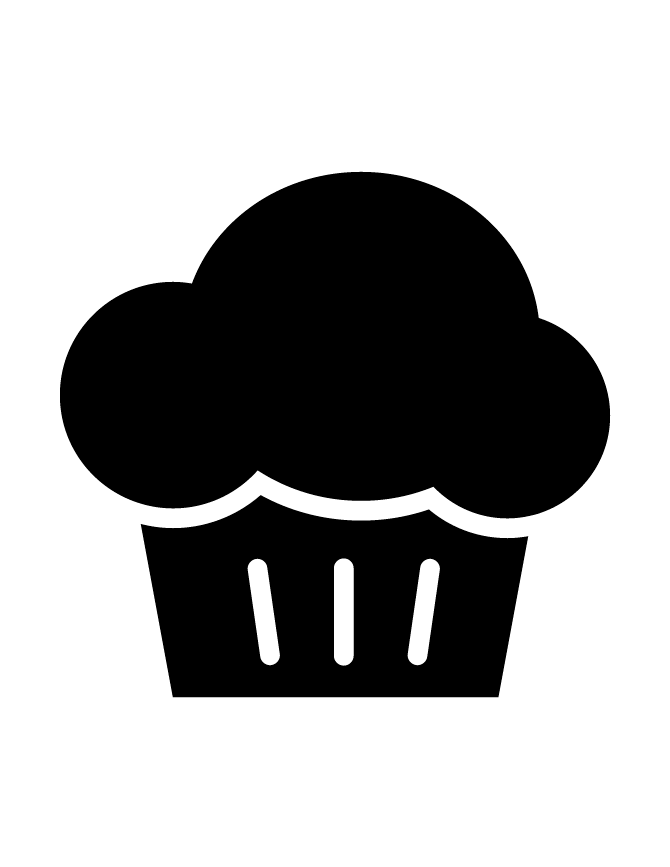 Cupcake Silhouette For Everyone Coloring Page