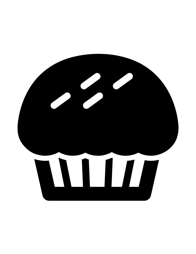 Cupcake Silhouette For You Coloring Page