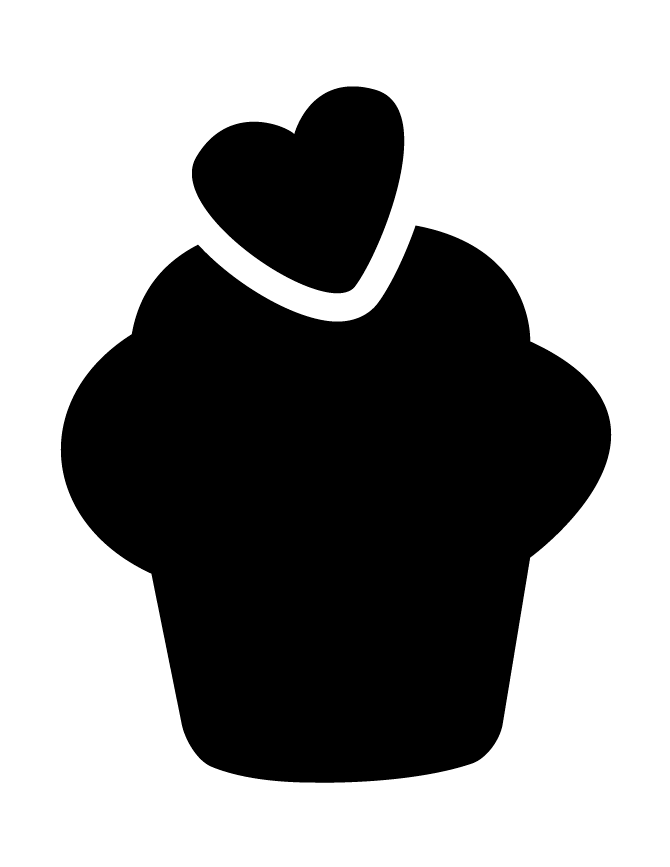 Cupcake With Heart Silhouette