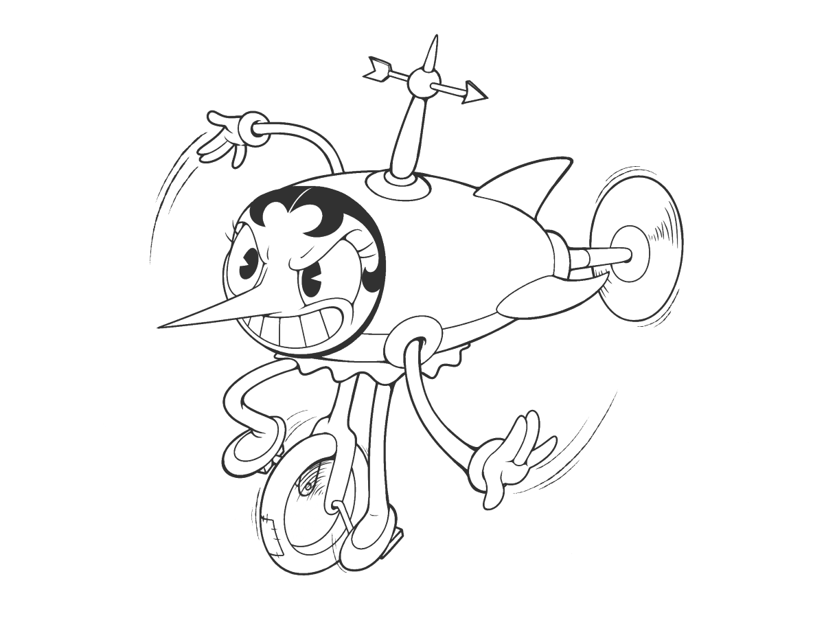 Cuphead Mosquito Hilda Berg Coloring Page