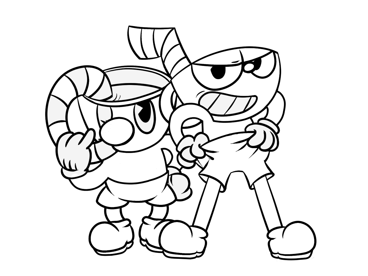 Cuphead Mugman Best Independent Game Coloring Page