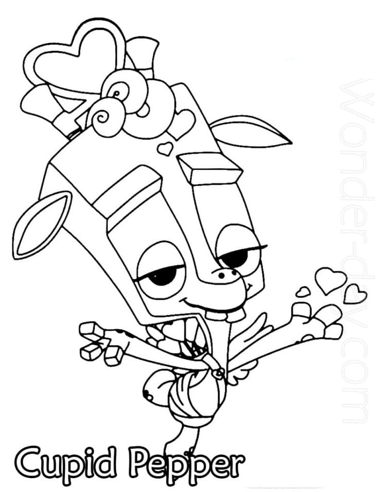 Cupid Pepper Zooba Coloring Page