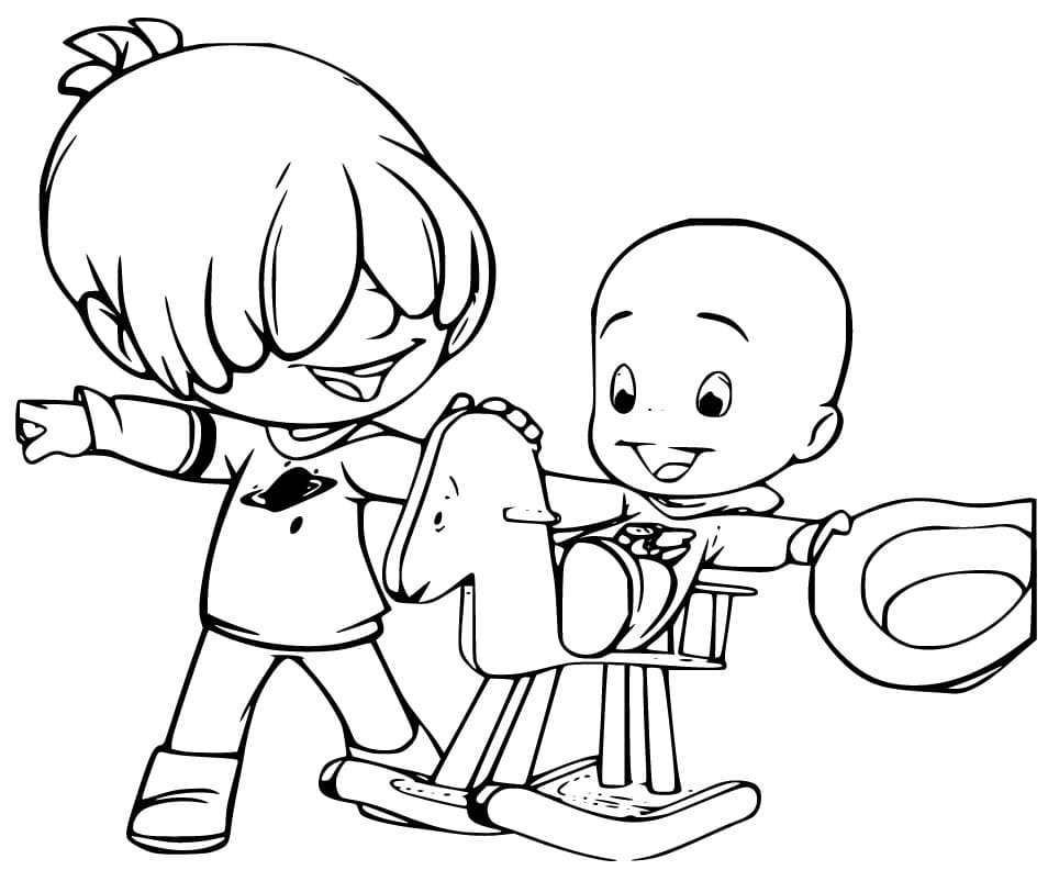 Cuquin and Pelusin Coloring Page