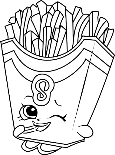CURLY FRIES Shopkin Coloring Page