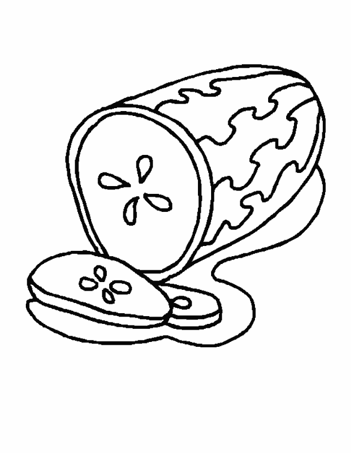 Cut Cucumbers Coloring Page