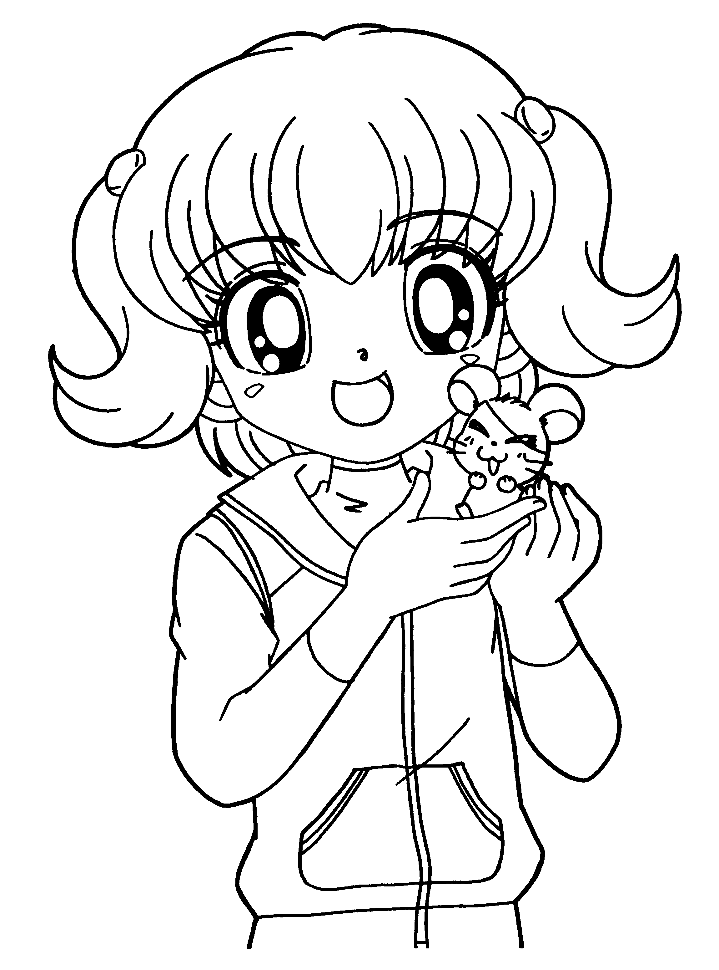 Cute Anime Girls Coloring Pages   Coloring Cool