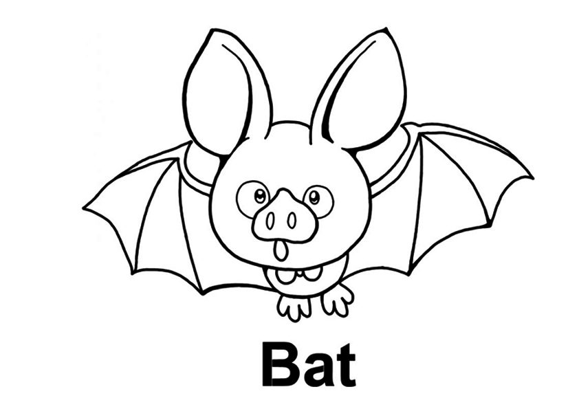 Cute Baby Bat Coloring Page