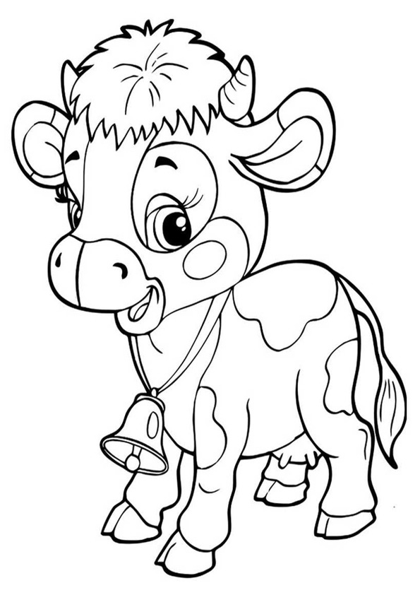 Cute Baby Calf Coloring Page