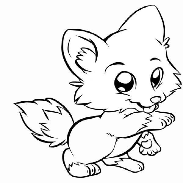 Cute Baby Fox Coloring Page
