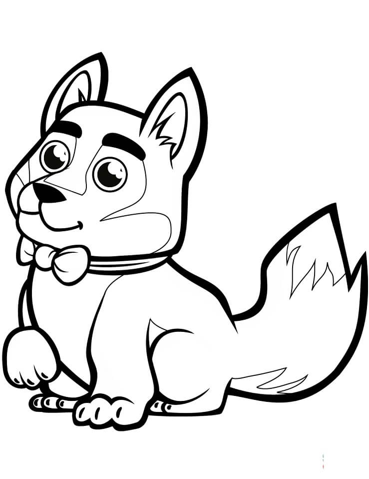 Cute Baby Husky Coloring Page
