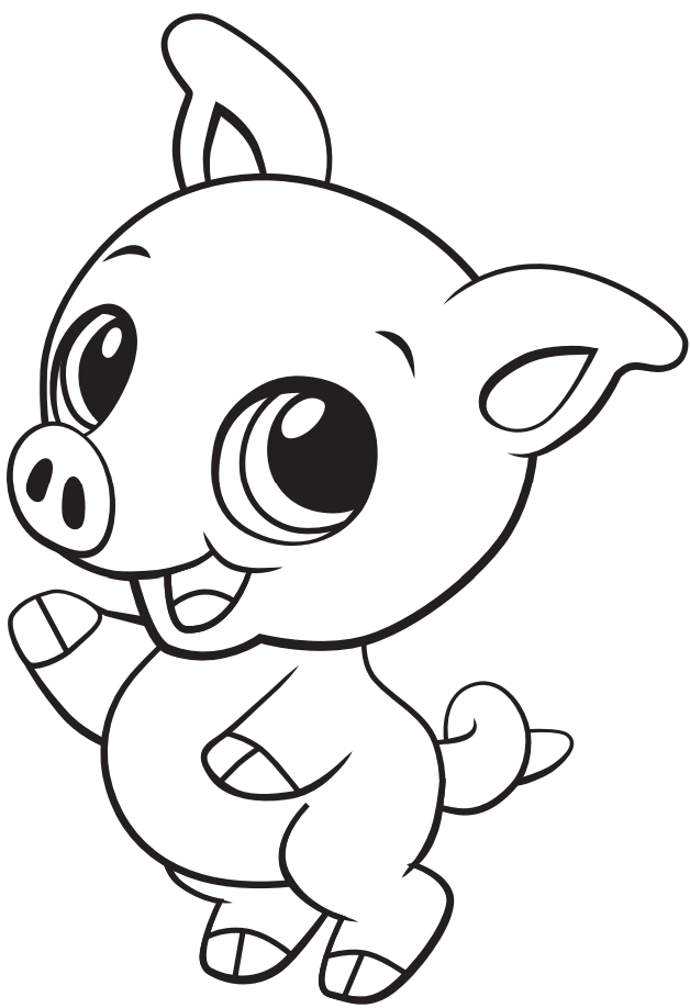Cute Baby Pig Coloring Page