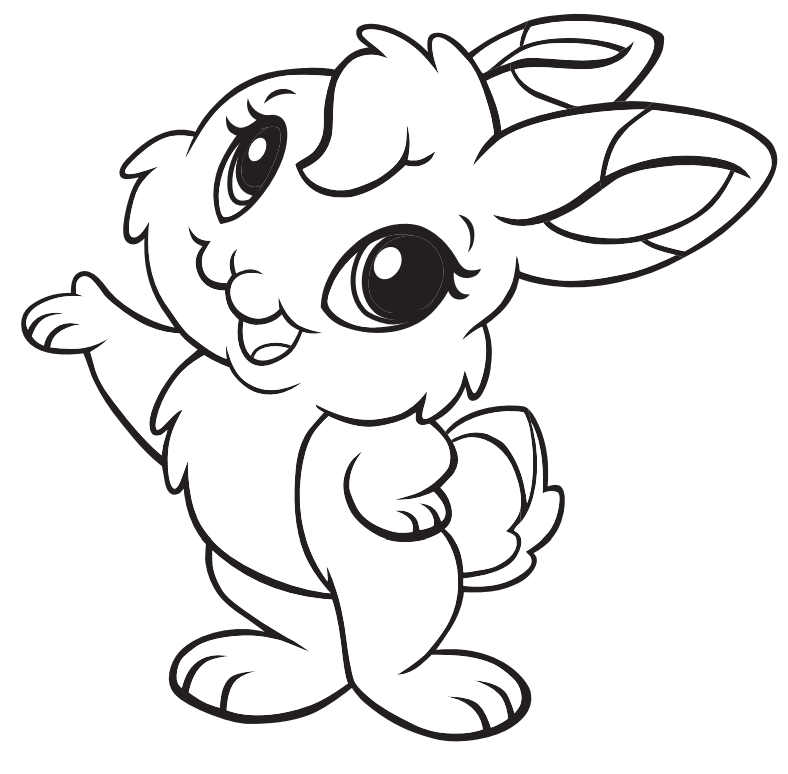 Cute Baby Rabbit Coloring Page