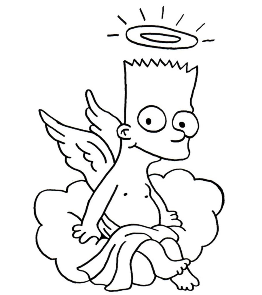 Cute Bart Simpson Coloring Page