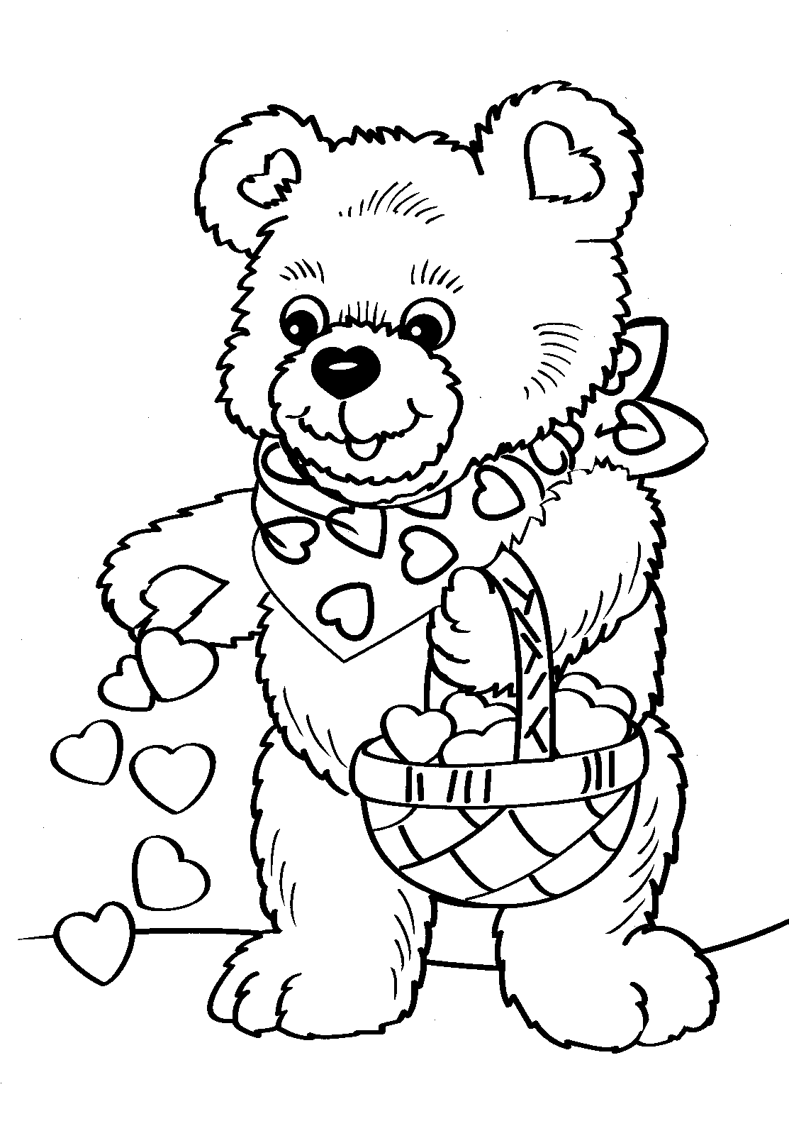 Cute Bear Valentine Sdec0 Coloring Page