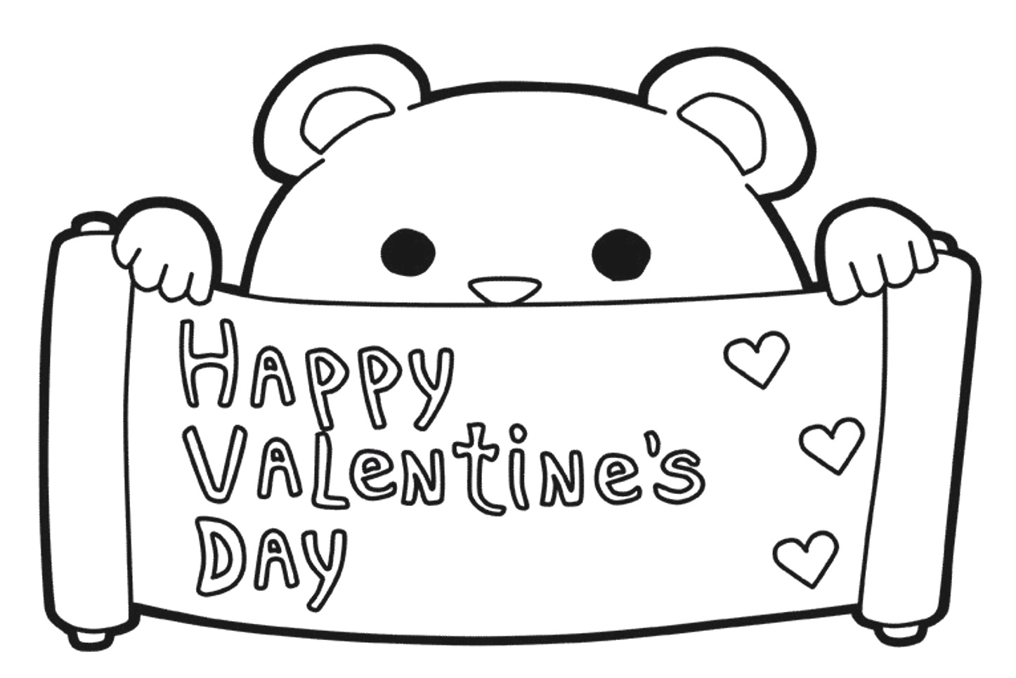 Cute Bear Valentines S16e4 Coloring Page