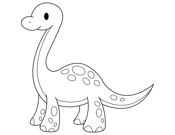 Cute Brontosaurus Coloring Page