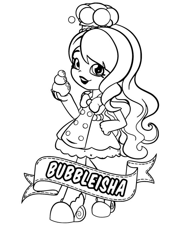 Cute Bubbleisha Coloring Page