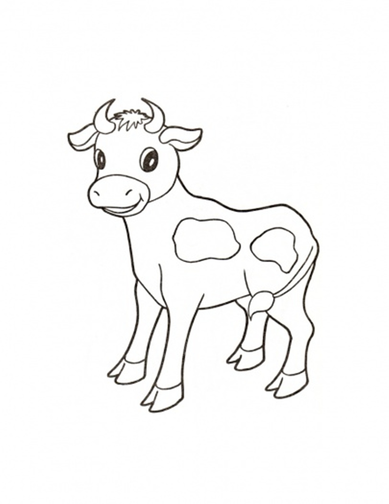Cute Calf Farm Animal S32ee Coloring Page
