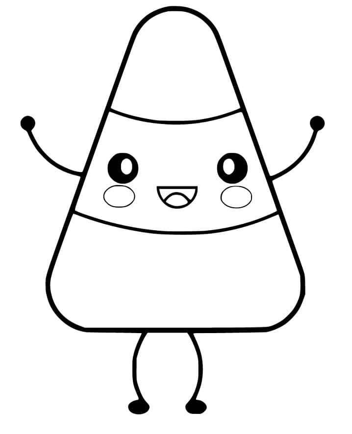 Cute Candy Corn Coloring Page