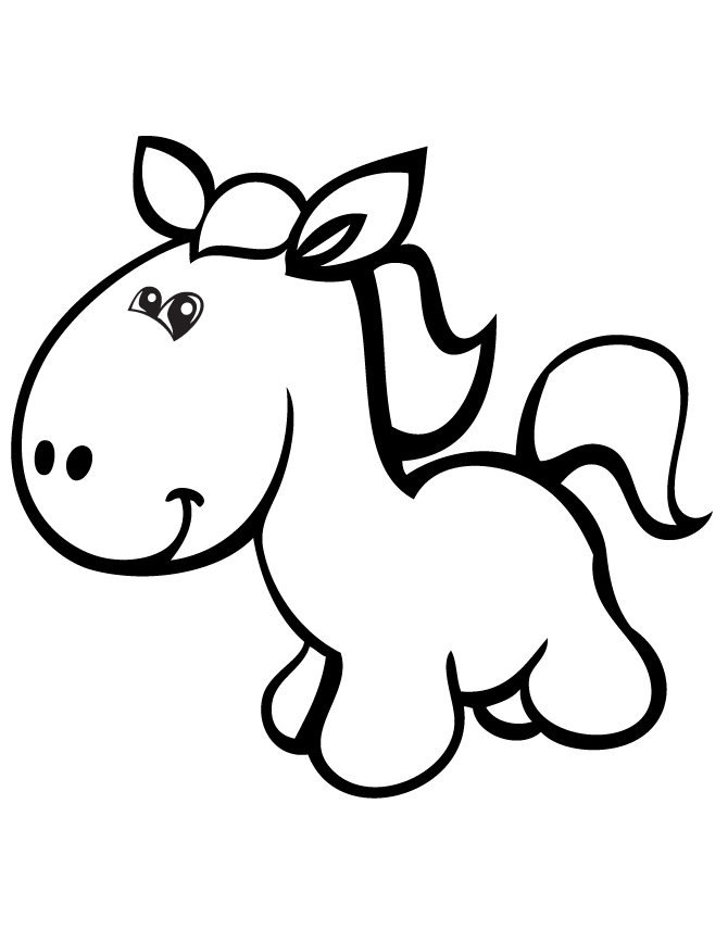 Cute Cartoon Pony Horse Coloring Page Coloring Page