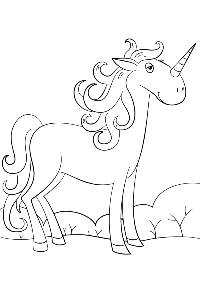 Cute Cartoon Unicorn By Lena London Coloring Page