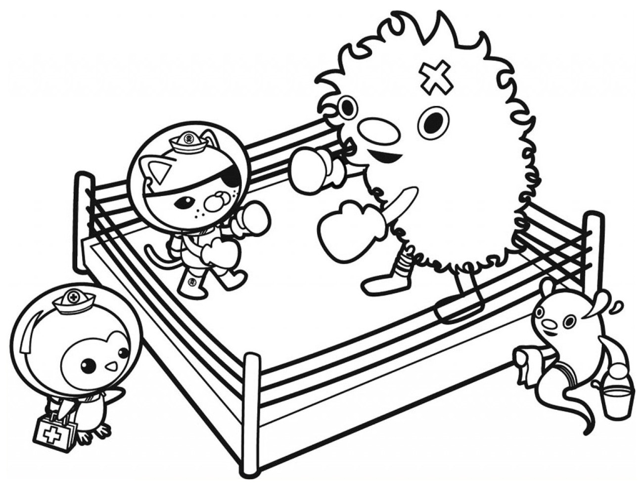 Cute Characters In Boxing Ring