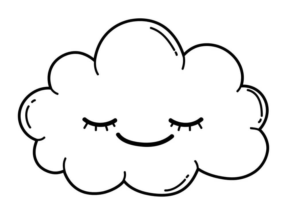 Cute Cloud Coloring Page