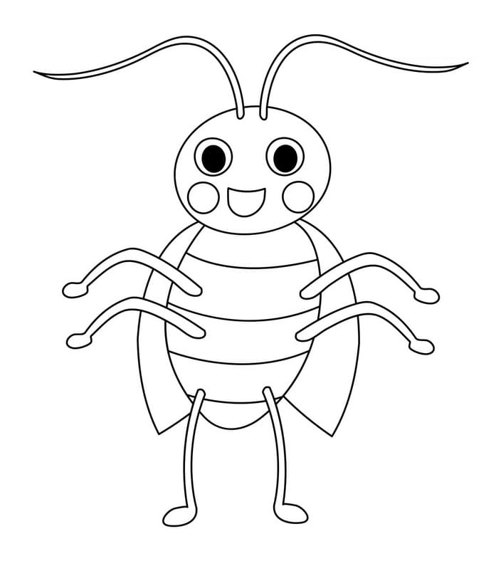 Cute Cockroach Coloring Page