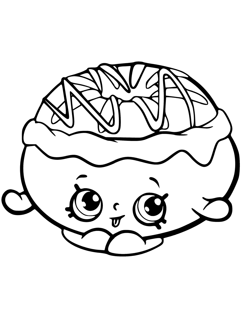 Cute Donut Shopkins Coloring Page