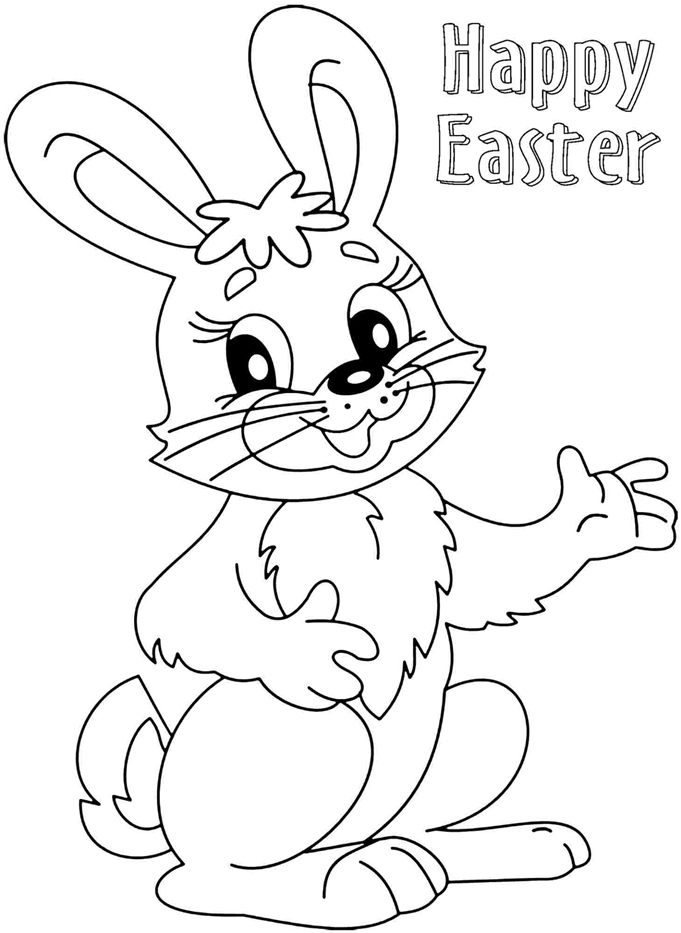 Cute Easter Bunny Colouring 2016