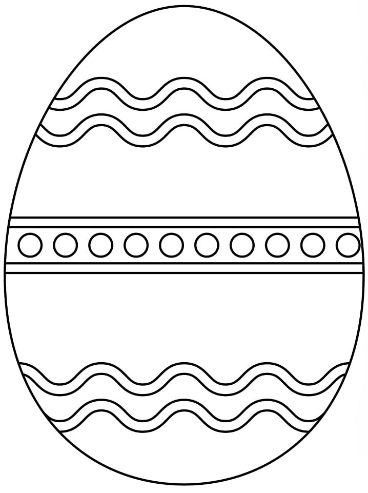 Cute Easter Eggs For Kids Coloring Page