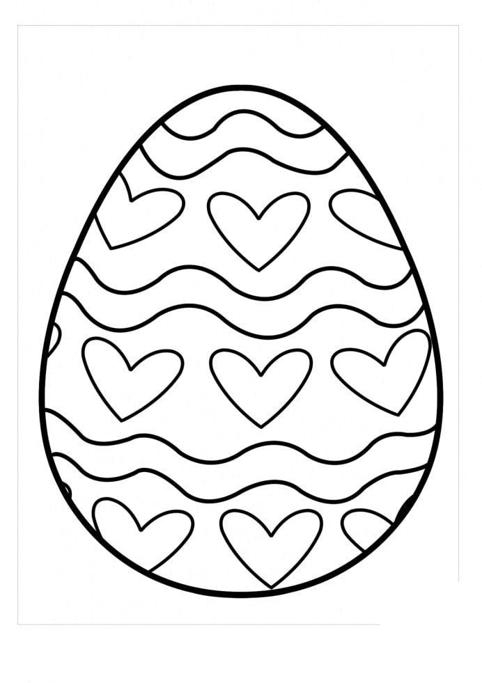 Cute Easter Egg Coloring Page