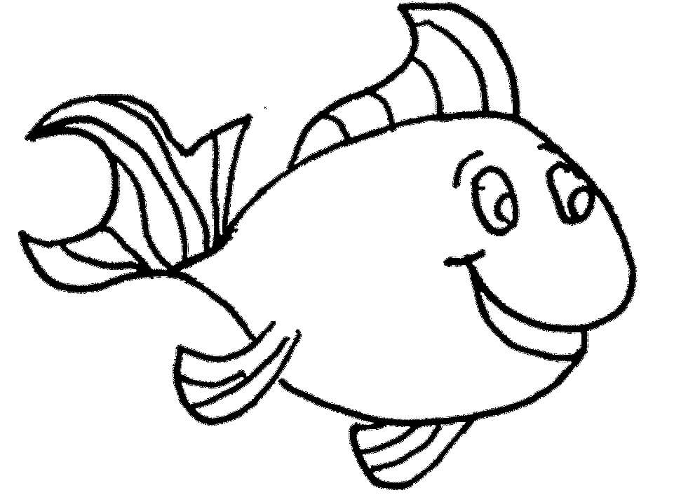 Cute Fish for 1 Year Old Kids Coloring Page