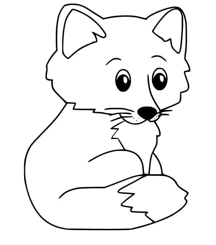 Cute Fox 1 Coloring Page