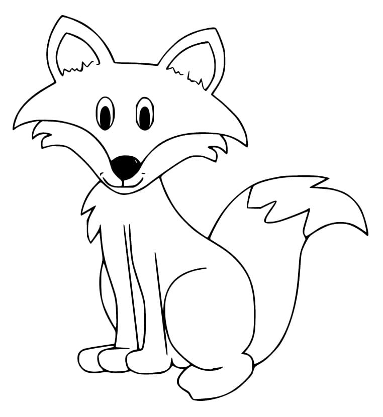 Cute Fox Confused Coloring Page