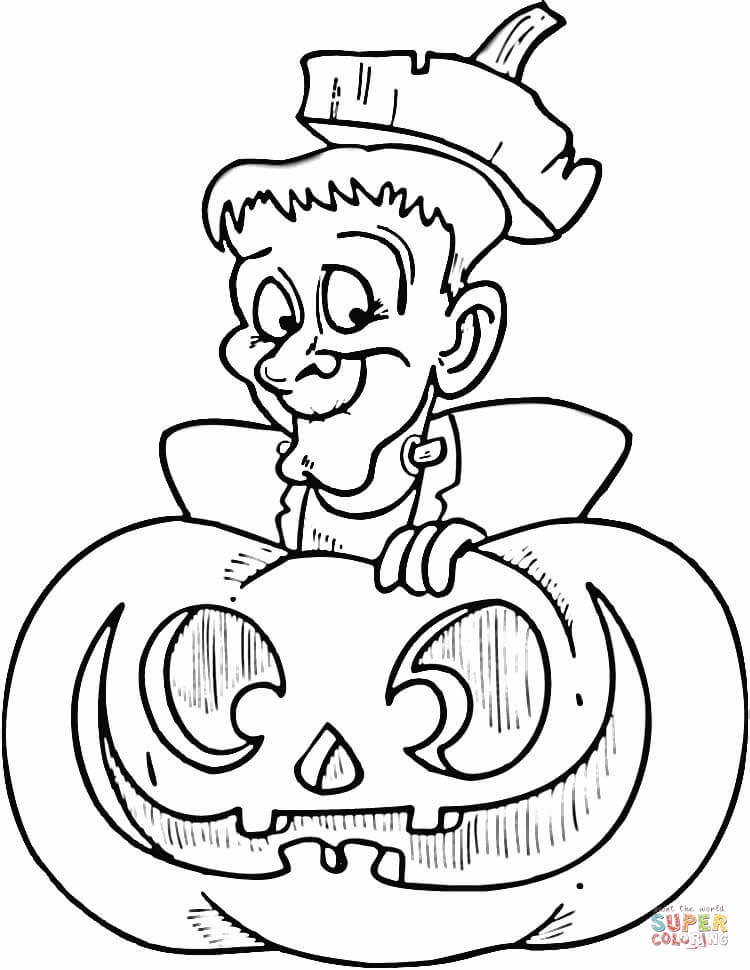 Cute Frankenstein Coloring Page