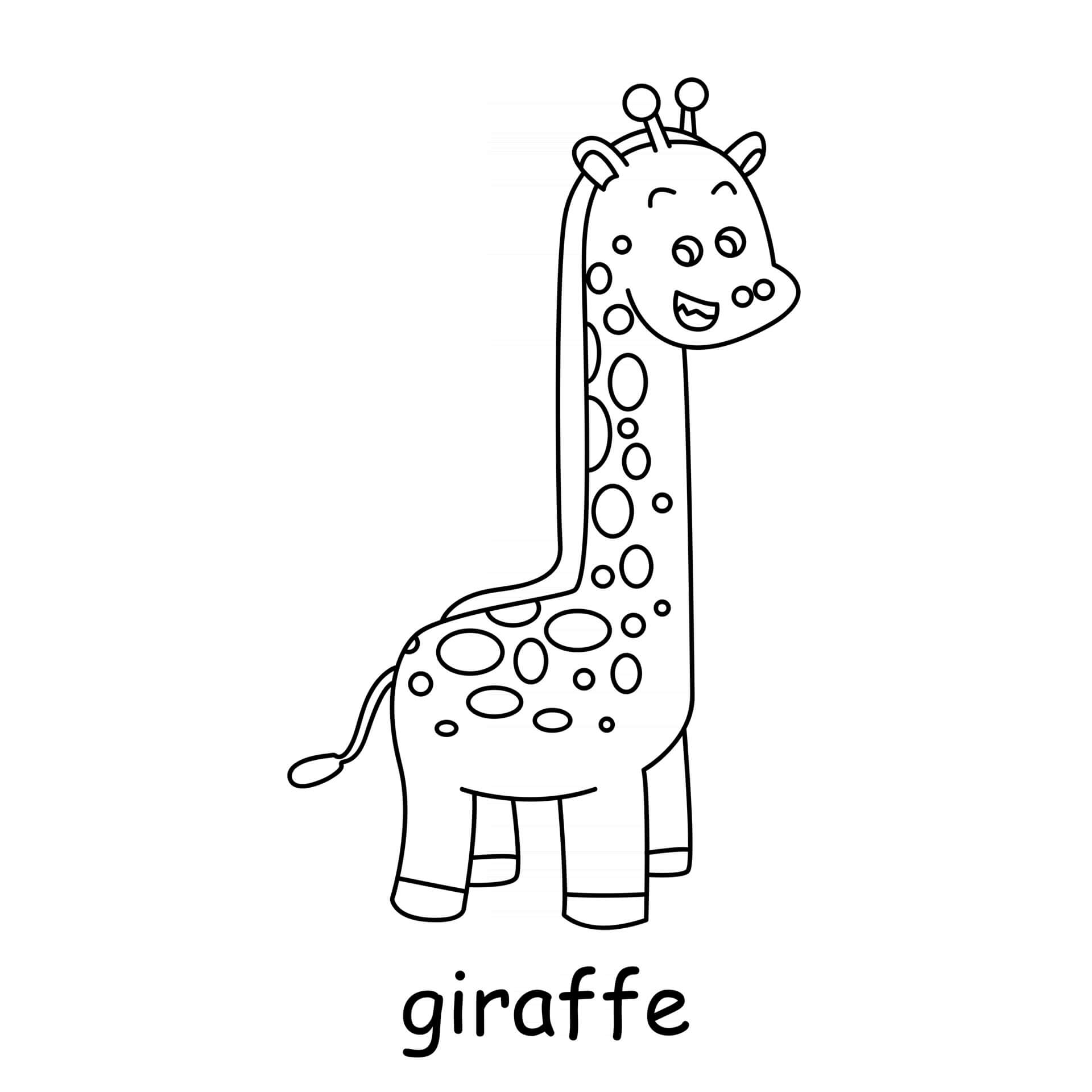Cute Giraffe Coloring Page