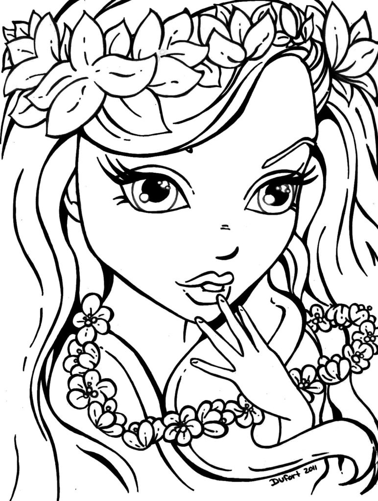 Cute Girl Sheet Coloring Page