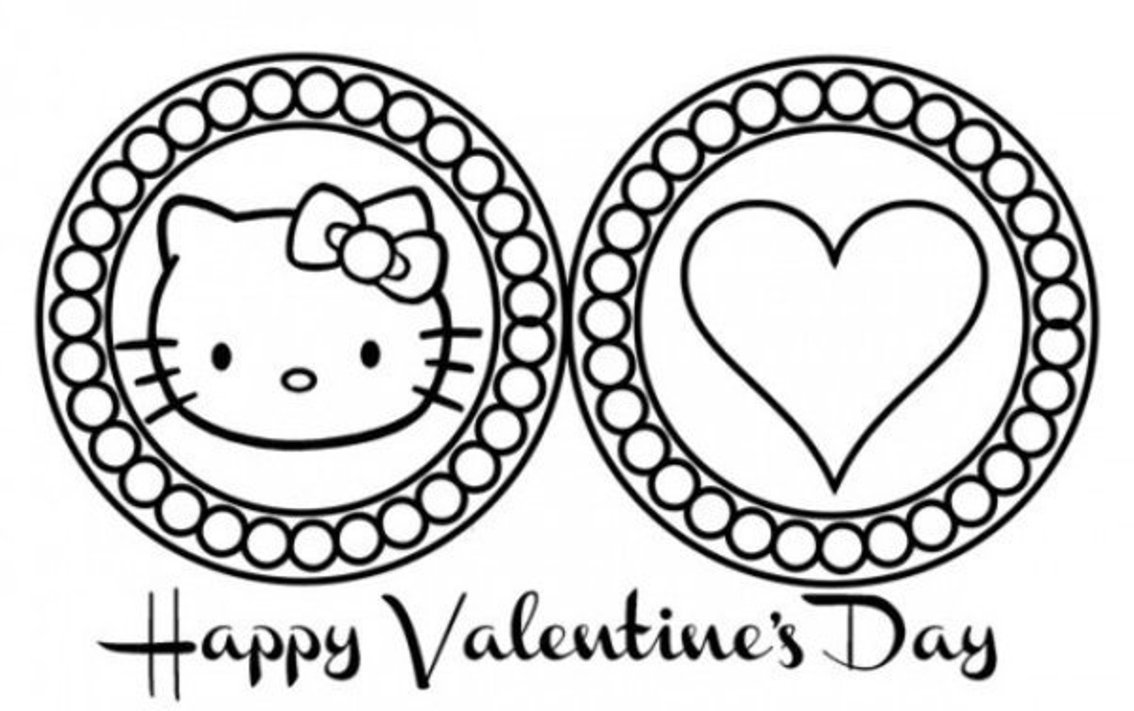 Cute Hello Kitty Valentines Day Scb28 Coloring Page