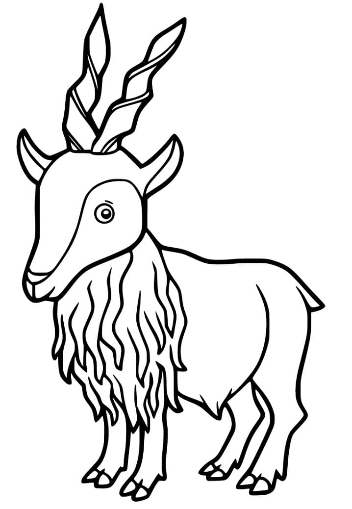 Cute Markhor Coloring Page
