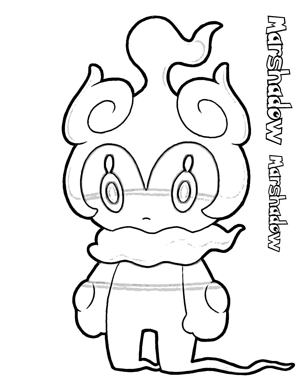 Cute Marshadow Coloring Page