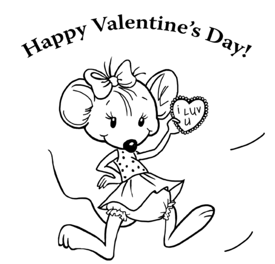 Cute Mouse Valentine 3824 Coloring Page