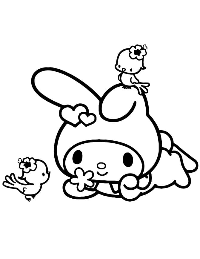 Cute My Melody Coloring Page
