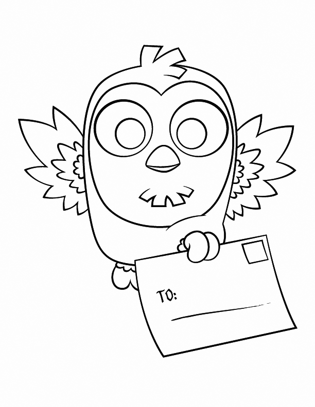 Cute Owl Delivering Postcard