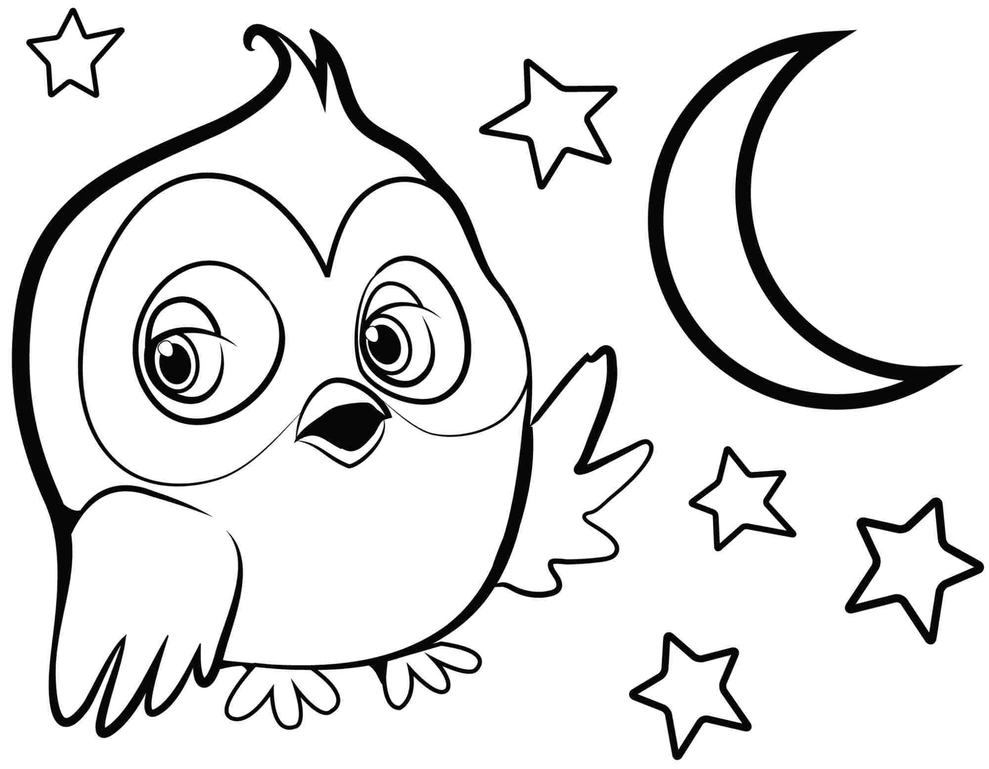 Cute Owl For Girls Coloring Page