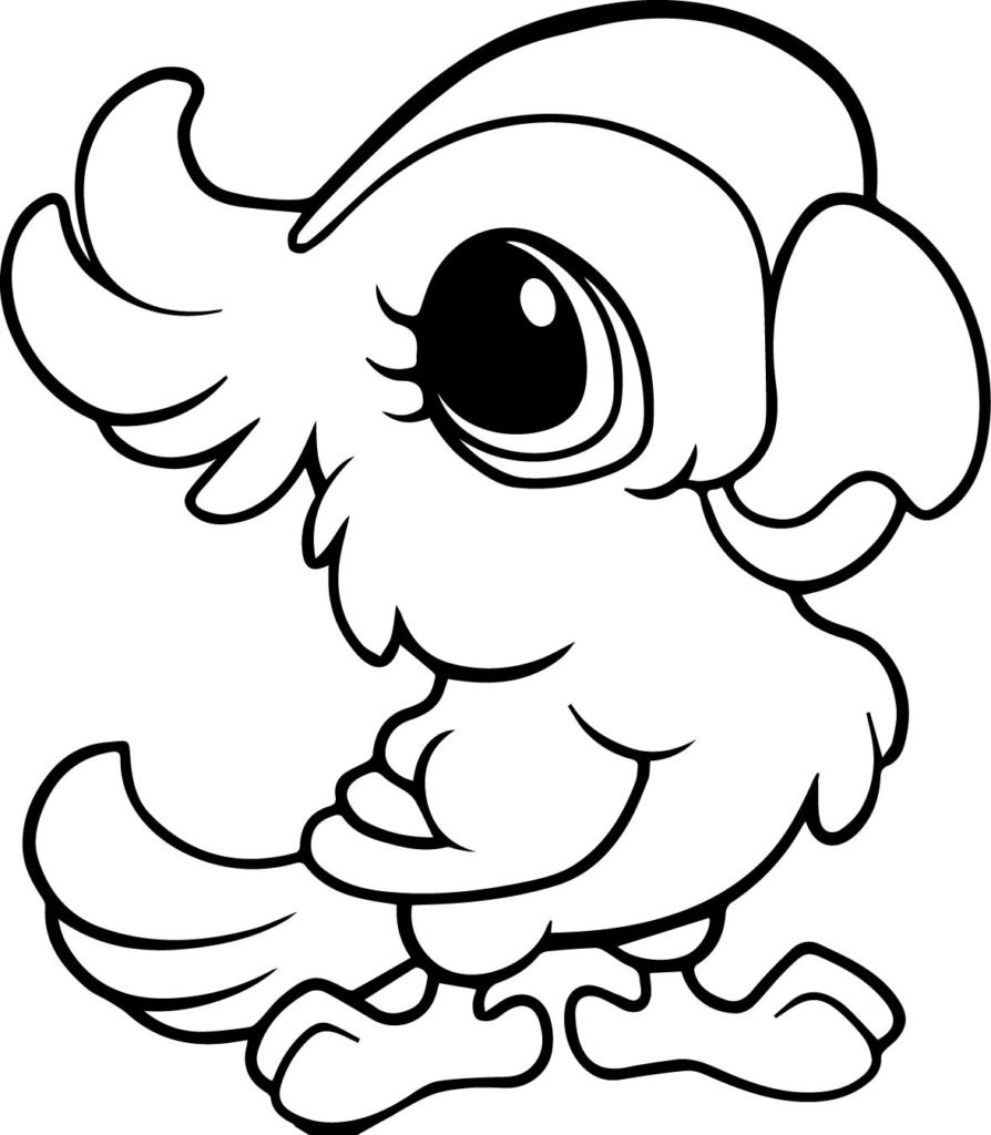 Cute Parrot Coloring Page
