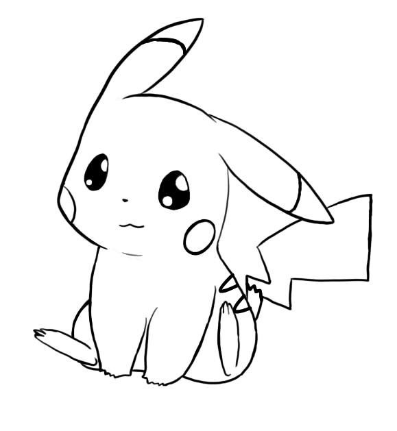 Cute Pikachu Coloring Page